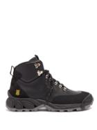 Matchesfashion.com Burberry - Monogram Logo Leather Hiking Boots - Mens - Black