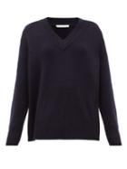 Matchesfashion.com Extreme Cashmere - No.124 Vital Stretch Cashmere V Neck Sweater - Womens - Navy