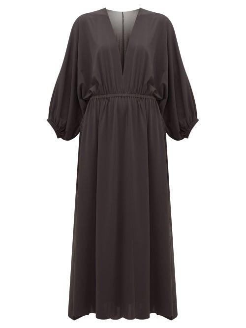 Matchesfashion.com Eres - Ava V Neck Crepe Jersey Midi Dress - Womens - Black
