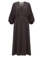 Matchesfashion.com Eres - Ava V Neck Crepe Jersey Midi Dress - Womens - Black