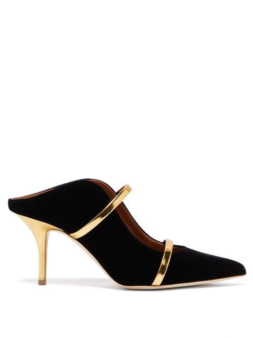 Ladies Shoes Malone Souliers - Maureen Velvet Mules - Womens - Black Gold
