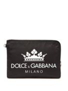 Matchesfashion.com Dolce & Gabbana - Logo Print Nylon Pouch - Mens - Black