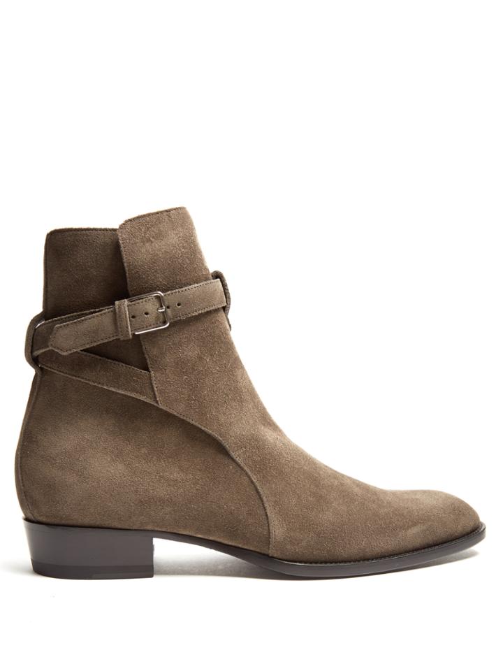 Saint Laurent Wyatt Jodhpur Suede Ankle Boots