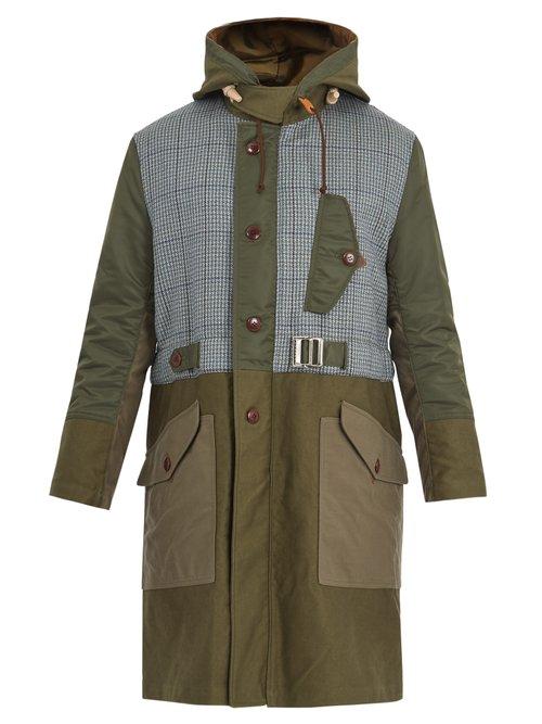 Matchesfashion.com Junya Watanabe - Contrast Panel Hooded Cotton Parka - Mens - Khaki