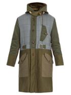Matchesfashion.com Junya Watanabe - Contrast Panel Hooded Cotton Parka - Mens - Khaki