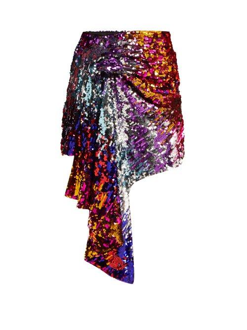 Matchesfashion.com Halpern - Draped Sequinned Mini Skirt - Womens - Multi