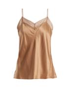 Vince Lace-trimmed V-neck Silk Cami Top