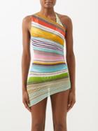 Missoni - One-shoulder Striped Jersey Dress - Womens - Multi Stripe