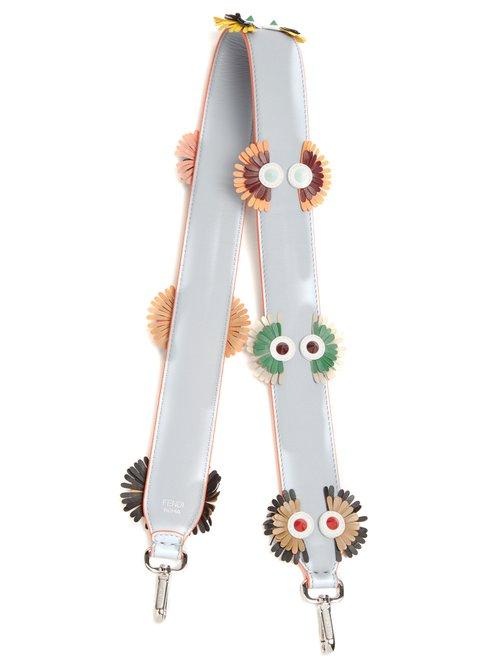 Matchesfashion.com Fendi - Strap You Spike Embellished Leather Bag Strap - Womens - Blue Multi
