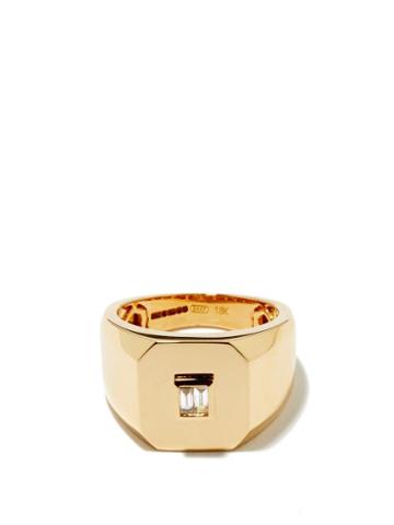 Mens Fine Jewellery Shay - Diamond & 18kt Gold Signet Ring - Mens - Gold