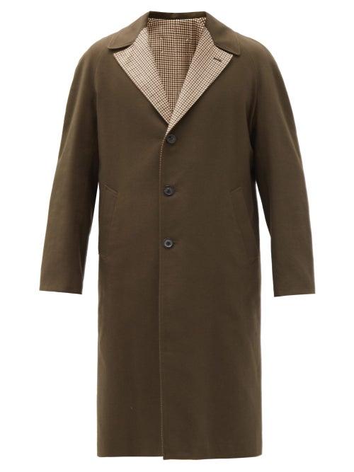 Matchesfashion.com Maison Margiela - Reversible Wool And Cotton-blend Coat - Mens - Green