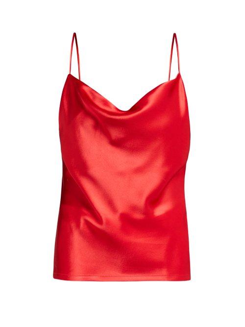 Matchesfashion.com Galvan - Whiteley Draped Satin Cami Top - Womens - Red