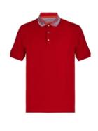 Matchesfashion.com Missoni - Contrast Collar Cotton Polo Shirt - Mens - Red
