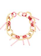 Matchesfashion.com Colville - Twisted Tube Acetate Necklace - Womens - Pink Gold