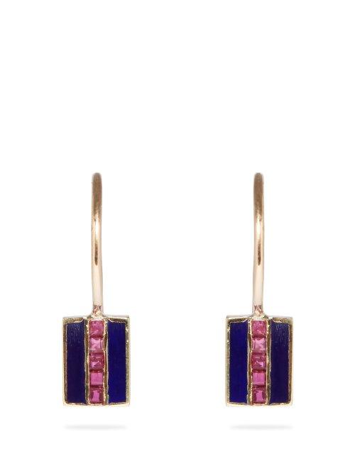 Matchesfashion.com Jessica Biales - Saxony Ruby & Yellow Gold Earrings - Womens - Red