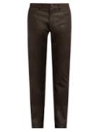 Calvin Klein Collection Gypsum Resin-coated Slim-fit Jeans
