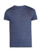 Matchesfashion.com 120% Lino - Crew Neck Linen T Shirt - Mens - Navy