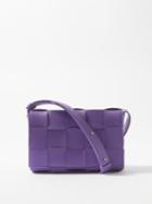Bottega Veneta - Cassette Intrecciato Leather Cross-body Bag - Womens - Purple