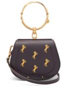 Matchesfashion.com Chlo - Nile Horse Embroidered Leather Cross Body Bag - Womens - Navy Multi