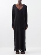 Le Kasha - Arizona V-neck Cashmere Maxi Dress - Womens - Black