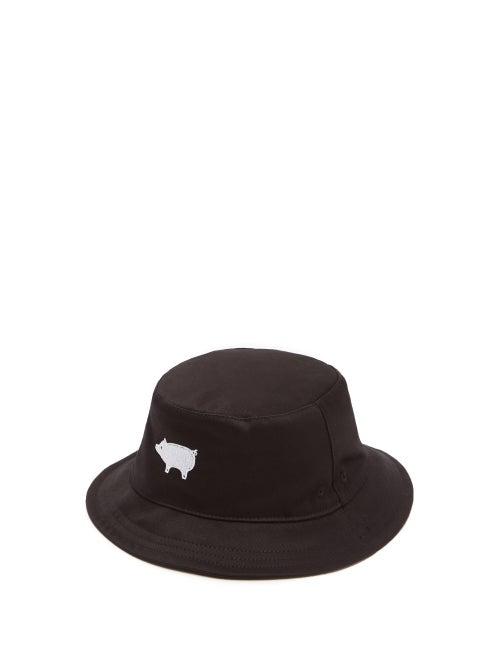 Matchesfashion.com Thom Browne - Pig-embroidered Bucket Hat - Mens - Black