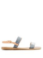 Matchesfashion.com Ancient Greek Sandals - Clio Velvet Sandals - Womens - Light Blue