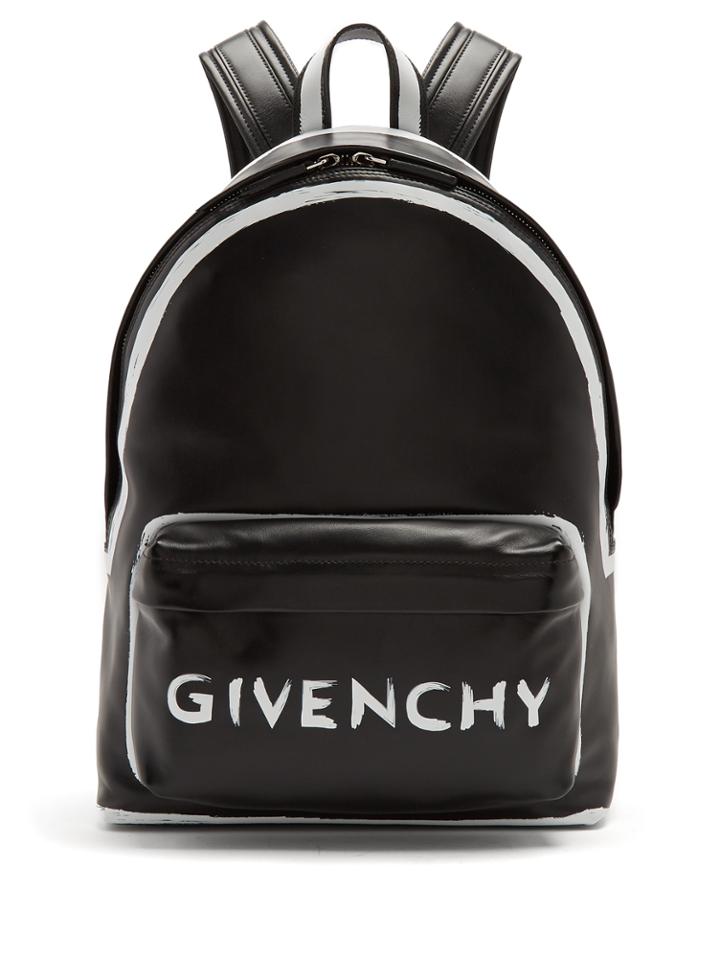 Givenchy Graffiti Logo Leather Backpack