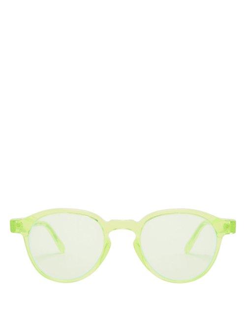 Matchesfashion.com Retrosuperfuture - The Iconic Series Round Frame Sunglasses - Womens - Green