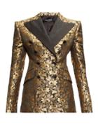 Matchesfashion.com Dolce & Gabbana - Double-breasted Floral-brocade Jacket - Womens - Gold Multi