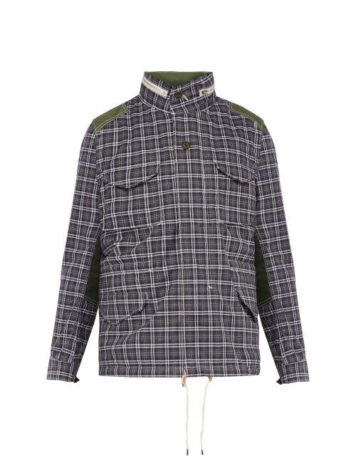 Matchesfashion.com Junya Watanabe - Checked Cotton Twill Jacket - Mens - Grey Multi