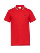 Matchesfashion.com Burberry - Icon Striped Collar Cotton Piqu Polo Shirt - Mens - Red