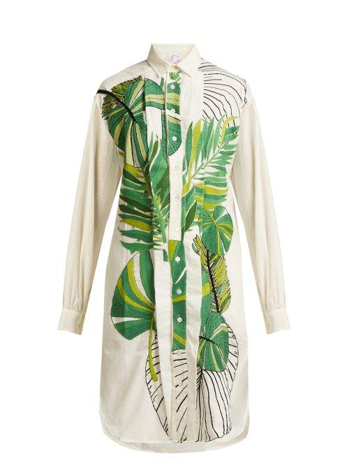 Matchesfashion.com Kilometre Paris - Hampi Karnakata Cotton Shirt Dress - Womens - Green Multi