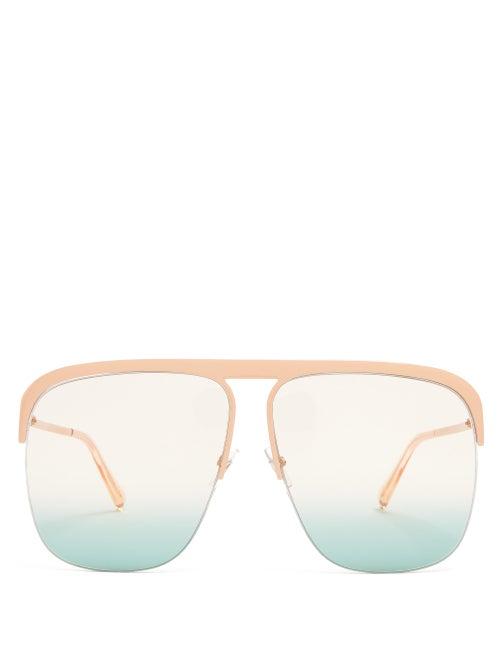 Matchesfashion.com Givenchy - Aviator Gradient-lens Acetate Sunglasses - Womens - Beige