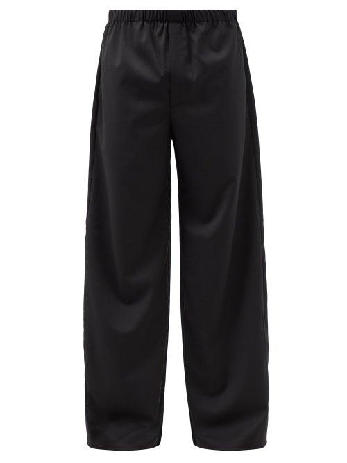 Ludovic De Saint Sernin - Elasticated-waist Cotton Wide-leg Trousers - Mens - Black