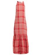 Matchesfashion.com On The Island - Ogygia Checked Maxi Dress - Womens - Red White