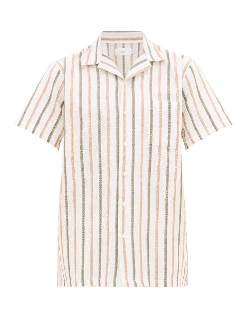 Matchesfashion.com Onia - Vacation Camp-collar Striped Linen Shirt - Mens - Multi