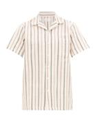 Matchesfashion.com Onia - Vacation Camp-collar Striped Linen Shirt - Mens - Multi