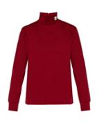 Matchesfashion.com Prada - Logo Patch Roll Neck Cotton Jersey Top - Mens - Red
