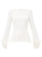 Matchesfashion.com Roland Mouret - Wicklow Peplum-hem Cady Top - Womens - White