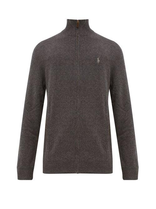 Matchesfashion.com Polo Ralph Lauren - Zip Through High Neck Wool Sweater - Mens - Grey