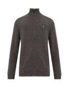 Matchesfashion.com Polo Ralph Lauren - Zip Through High Neck Wool Sweater - Mens - Grey