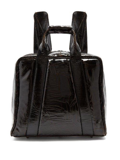 Matchesfashion.com Marc Marmel - Mack Cracked Leather Backpack - Mens - Black