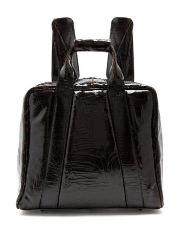 Matchesfashion.com Marc Marmel - Mack Cracked Leather Backpack - Mens - Black