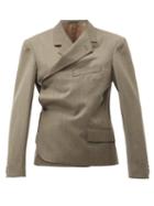 Matchesfashion.com Martine Rose - Double Breasted Wrap Wool Blazer - Womens - Brown