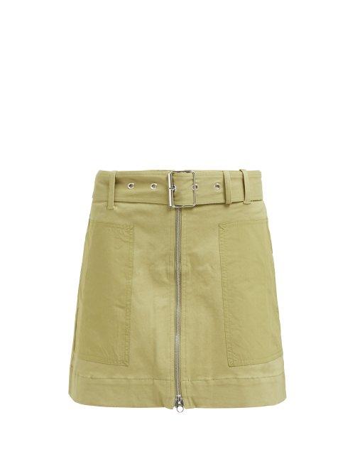 Matchesfashion.com Proenza Schouler Pswl - Utility Stretch Cotton Twill Skirt - Womens - Green