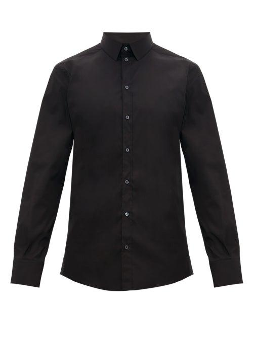 Matchesfashion.com Dolce & Gabbana - Johnny Gold Fit Cotton Blend Shirt - Mens - Black