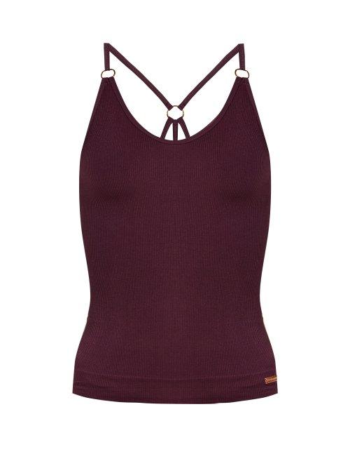 Matchesfashion.com Pepper & Mayne - Margot Ribbed Top - Womens - Dark Purple