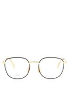 Matchesfashion.com Celine Eyewear - Square Metal Glasses - Mens - Gold