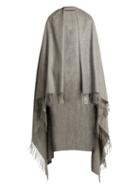 Matchesfashion.com Max Mara - Fringed Cashmere Blanket Scarf - Womens - Light Grey
