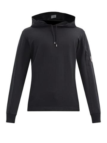 Matchesfashion.com C.p. Company - Goggle-lens Garment-dyed Cotton Hooded Sweatshirt - Mens - Black